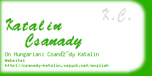 katalin csanady business card